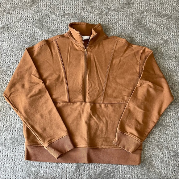 NWOT Womens Richer Poorer Terry Quarter Zip Pullover in Woodgrain size Small - Picture 2 of 12